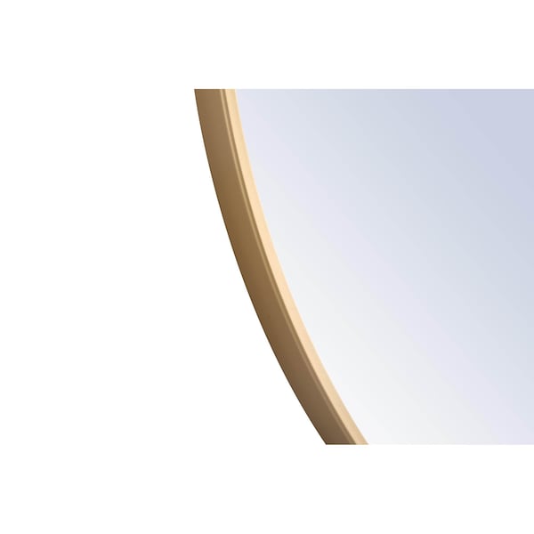 Elegant Decor Metal Frame Round Mirror With Decorative Hook 48 Inch Brass Finish - MR4068BR