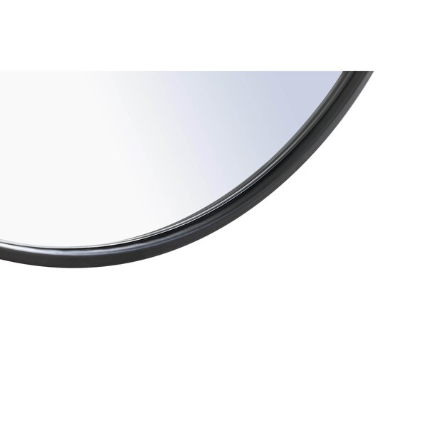 Elegant Decor Metal Frame Round Mirror With Decorative Hook 48 Inch Black Finish - MR4067BK