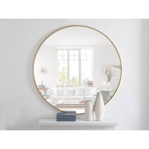 Elegant Decor Metal Frame Round Mirror 48 Inch Brass Finish - MR4048BR