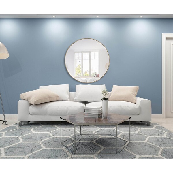 Elegant Decor Metal Frame Round Mirror 48 Inch Brass Finish - MR4048BR