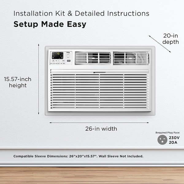 Tcl 12,000 BTU Smart Through-the-Wall Air Conditioner - H12T9E1-A