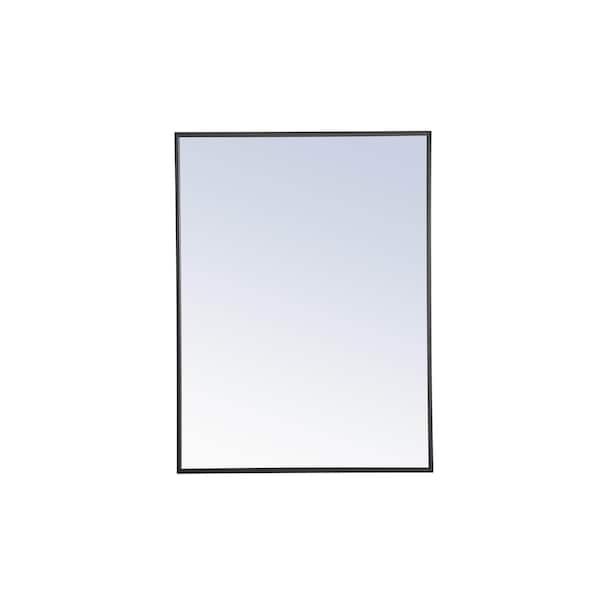 Elegant Decor Metal Frame Rectangle Mirror 24 Inch Black Finish - MR4071BK