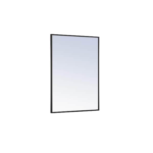 Elegant Decor Metal Frame Rectangle Mirror 24 Inch Black Finish - MR4071BK
