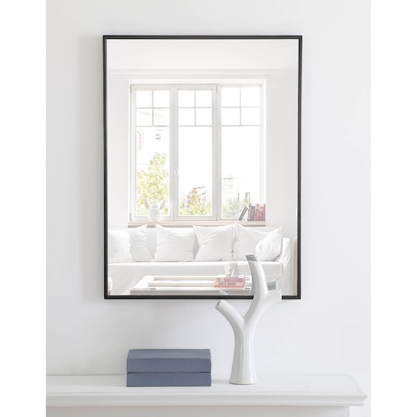 Elegant Decor Metal Frame Rectangle Mirror 24 Inch Black Finish - MR4071BK