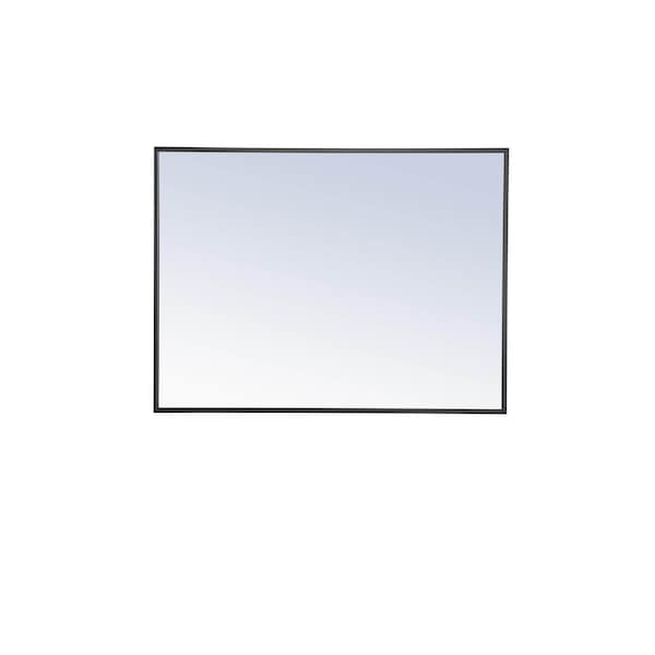 Elegant Decor Metal Frame Rectangle Mirror 24 Inch Black Finish - MR4071BK