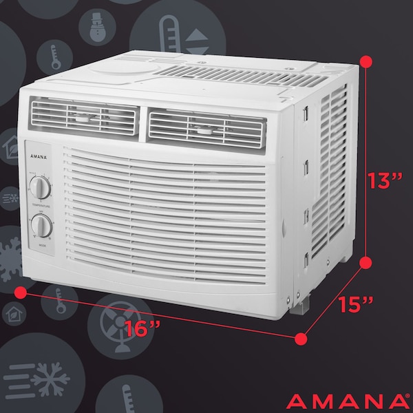 Amana 5,000 BTU 115V Window-Mounted Air Conditioner with Mechanical Controls - AMAP050DW