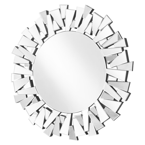 Elegant Decor Sparkle 31.5 In. Contemporary Round Mirror In Clear - MR9133