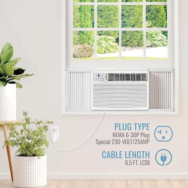 Keystone 23,200/22,900 BTU 230V Window/Wall Air Conditioner with 16,000 BTU Supplemental Heat Capability - KSTHW25B