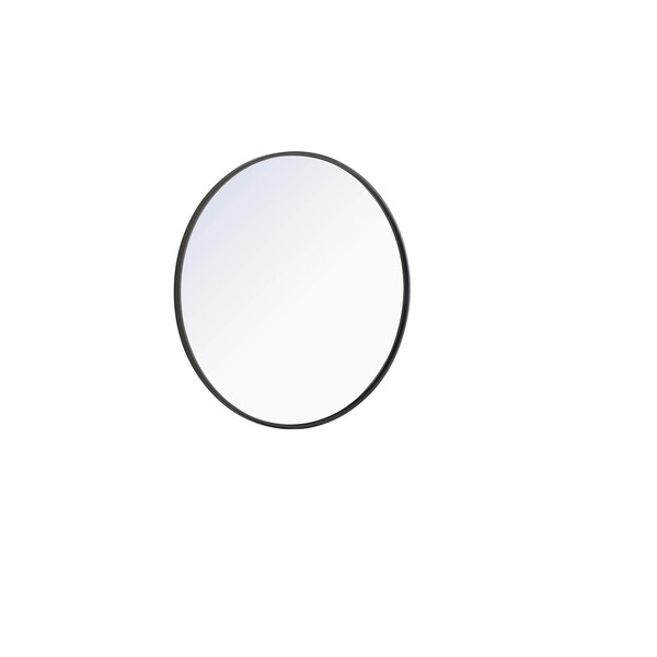 Elegant Decor Metal Frame Round Mirror 28 Inch Black Finish - MR4034BK