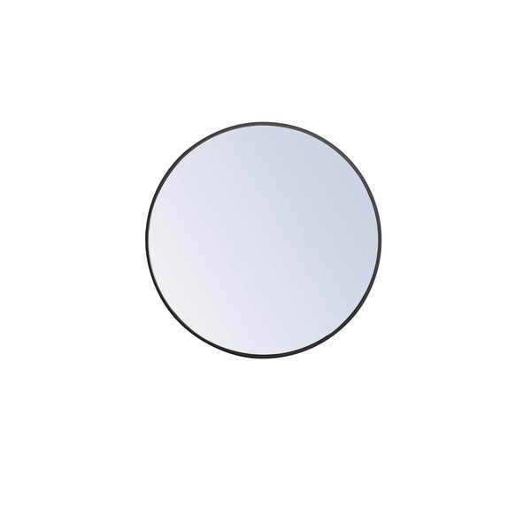 Elegant Decor Metal Frame Round Mirror 28 Inch Black Finish - MR4034BK