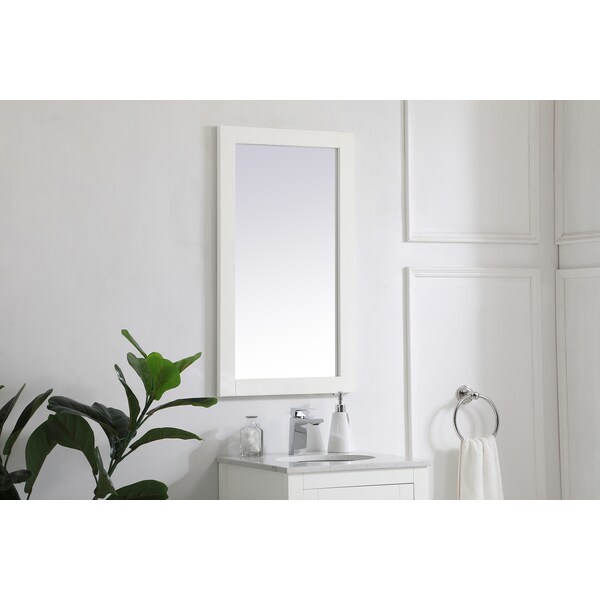 Elegant Decor Aqua Rectangle Vanity Mirror 18 Inch In White - VM21832WH