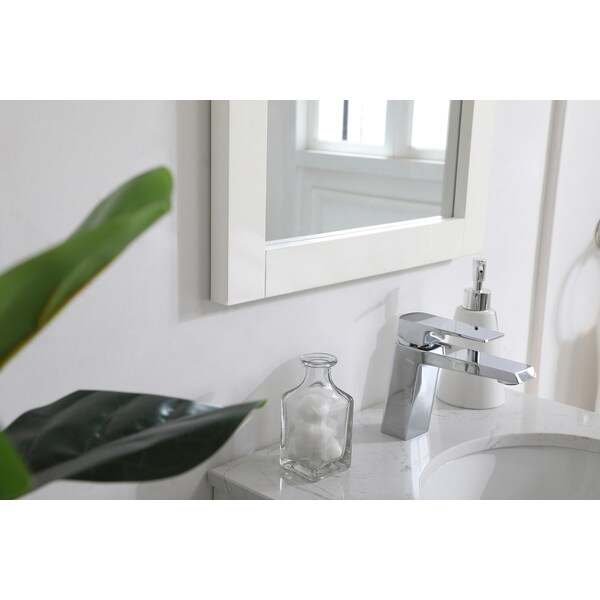 Elegant Decor Aqua Rectangle Vanity Mirror 18 Inch In White - VM21832WH
