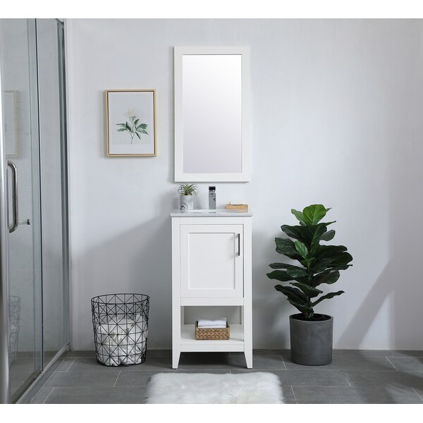 Elegant Decor Aqua Rectangle Vanity Mirror 18 Inch In White - VM21832WH