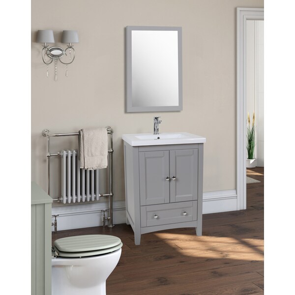 Elegant Decor 22 In. X 32 In. Wall Mirror In Medium Grey Finish - VM-2002