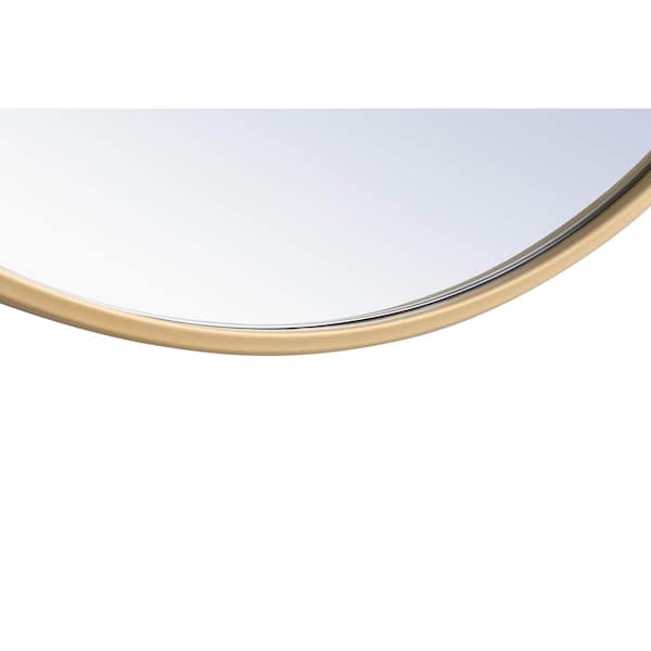 Elegant Decor Metal Frame Round Mirror With Decorative Hook 24 Inch Brass Finish - MR4052BR