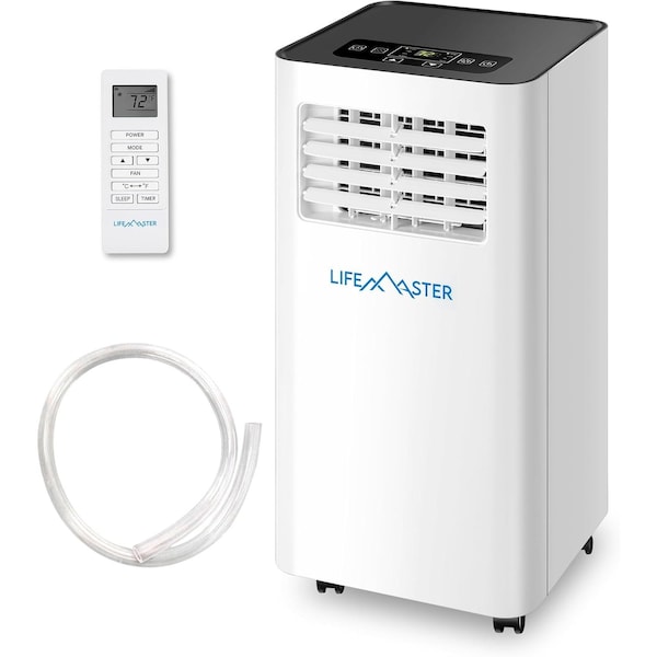 Lifemaster 12,000 BTU 3-in-1 Portable AC, 500 Sq.Ft, Digital Remote, Installation Kit, White - LMPAC12