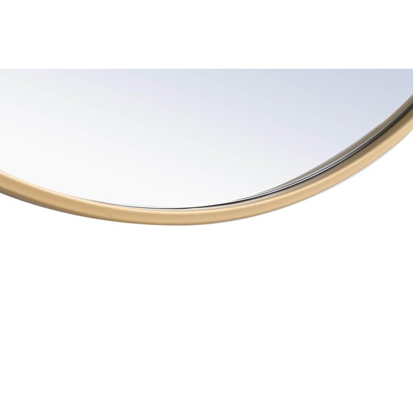 Elegant Decor Metal Frame Round Mirror With Decorative Hook 28 Inch Brass Finish - MR4055BR