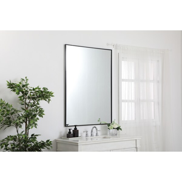 Elegant Decor Metal Frame Rectangle Mirror 36 Inch In Black, 714736 - MR43648BK