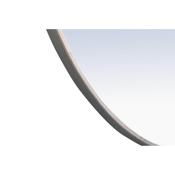 Elegant Decor Metal Frame Round Mirror With Decorative Hook 28 Inch Silver Finish - MR4056S