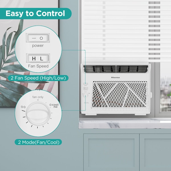 Hisense 5,000 BTU Window Air Conditioner with Mechanical Rotary Controls - AHW0521K1W