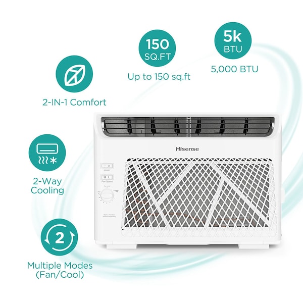 Hisense 5,000 BTU Window Air Conditioner with Mechanical Rotary Controls - AHW0521K1W