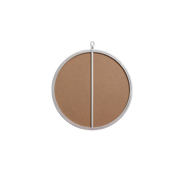 Elegant Decor Metal Frame Round Mirror With Decorative Hook 18 Inch In Silver - MR4718S