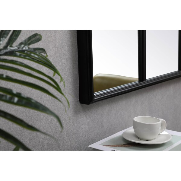 Elegant Decor Metal Windowpane Mirror 36 Inch X 53 Inch In Black - MR613653BK