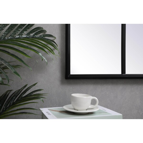 Elegant Decor Metal Windowpane Mirror 36 Inch X 53 Inch In Black - MR613653BK