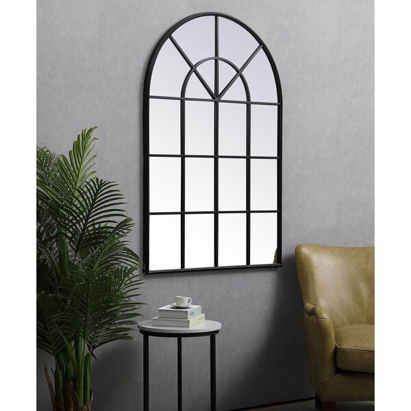 Elegant Decor Metal Windowpane Mirror 36 Inch X 53 Inch In Black - MR613653BK