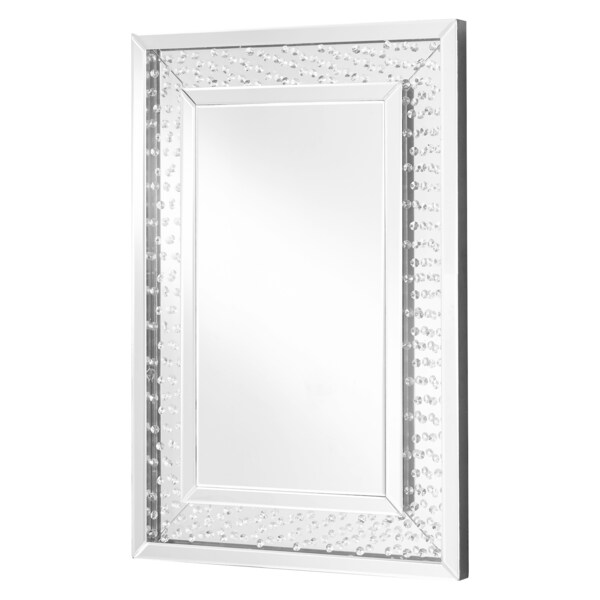 Elegant Decor Sparkle 35.5 In. Contemporary Crystal Rectangle Mirror In Clear - MR9101