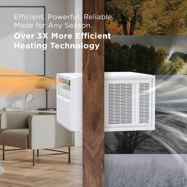 Tcl Q-Series 12,000 BTU 550 Sq. Ft. Smart Inverter Window Air Conditioner with Heater, Remote Control - H12W4KWH