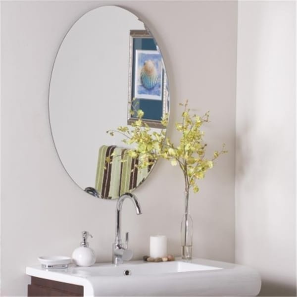 Decor Wonderland Decor Wonderland SSM3002 Frameless Oval Scallop Beveled Mirror - SSM3002