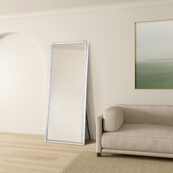 Nova Of California Marilyn Illuminated Leaner Floor Mirror   71in, Chrome, On/Off Switch - 4411263