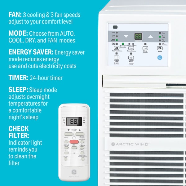 Arctic Wind 10,000 BTU Through the Wall Air Conditioner with Remote Control - 3AWTW10000A