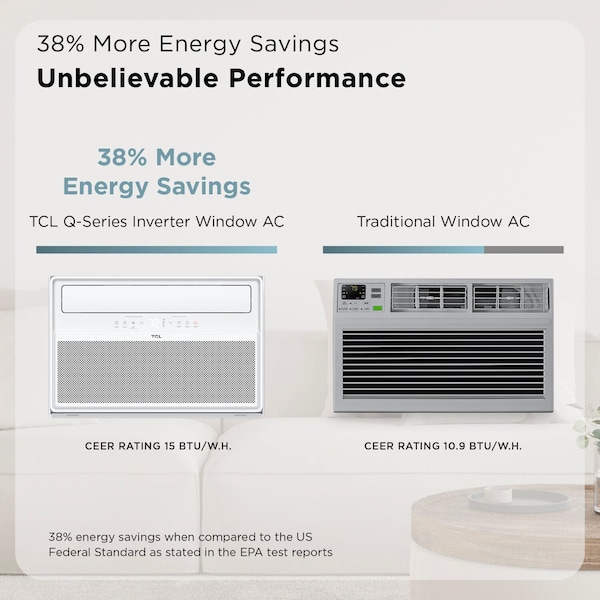 Tcl Q-Series 12,000 BTU Smart Window Air Conditioner H12W4KW - H12W4KW