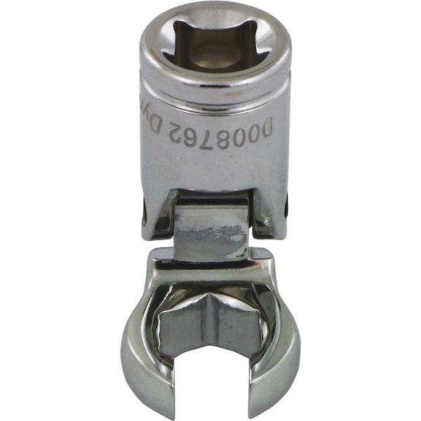 Dynamic Tools 3/8"Dr Metric 12mm Flex Head, Crow Foot Flare Nut Socket, Chrome - D008762