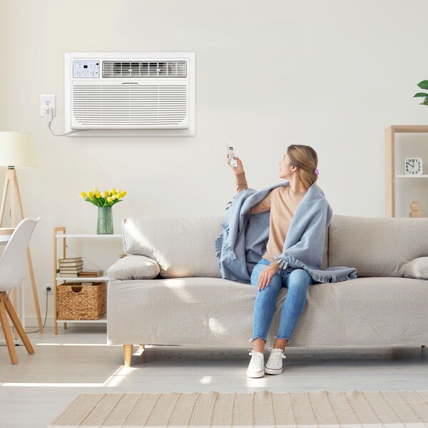 Keystone 10,000 BTU 230V Through-the-Wall Air Conditioner with Follow Me LCD Remote Control - KSTAT10-2D
