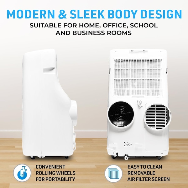 Lifemaster 14,000 BTU Dual Hose Portable AC, 3 Modes, 600 Sq.Ft, for Home, Office, and Business - LMDUAL44