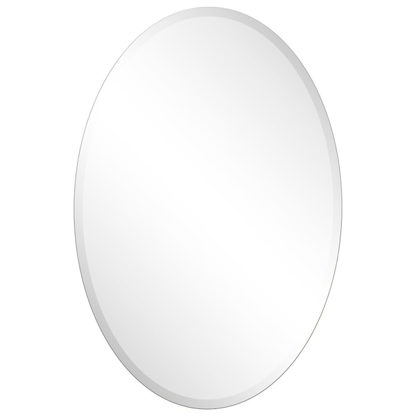 Sekkusu Furniture 24 x 36 in. Frameless Beveled Oval Wall Mirror - 1 in. Beveled Edge - SE1536933