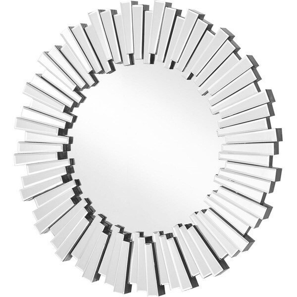 Elegant Decor Sparkle 31 in. Contemporary Round Mirror, Clear - MR9139