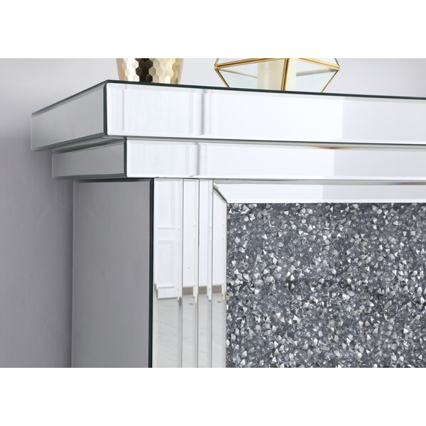 Elegant Decor 47.5 In. Crystal Mirrored Mantle With Crystal Insert Fireplace, 2PK, 677477 - MF9902-F2