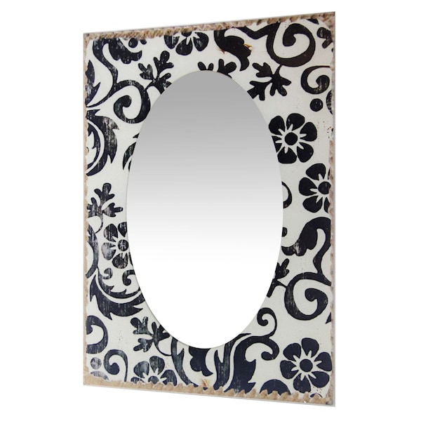 Infinity Instruments French Country Floral - H 24" W 16" Antique White Glass Decorative Frame - 15431