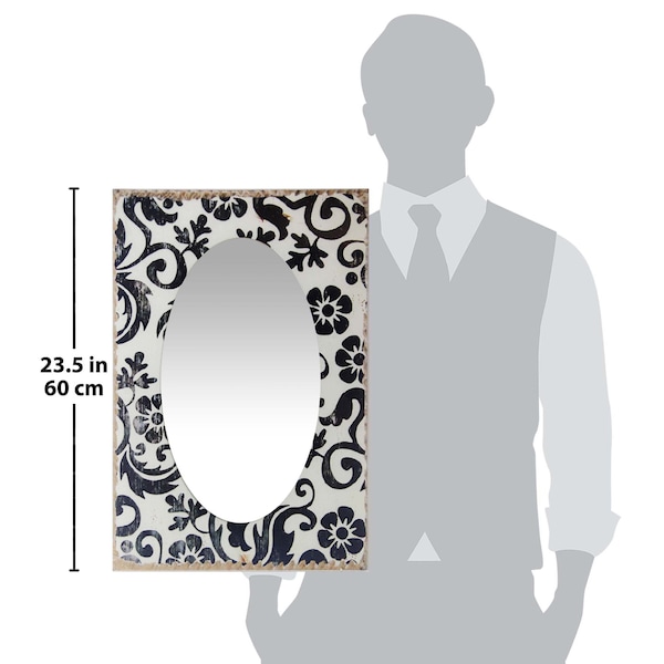 Infinity Instruments French Country Floral - H 24" W 16" Antique White Glass Decorative Frame - 15431