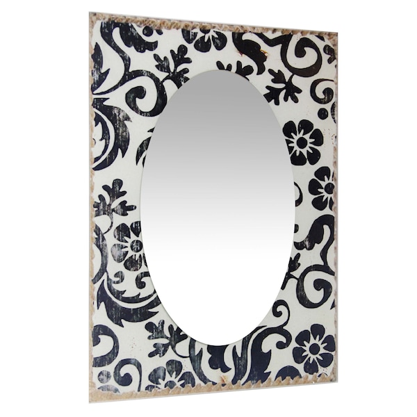 Infinity Instruments French Country Floral - H 24" W 16" Antique White Glass Decorative Frame - 15431