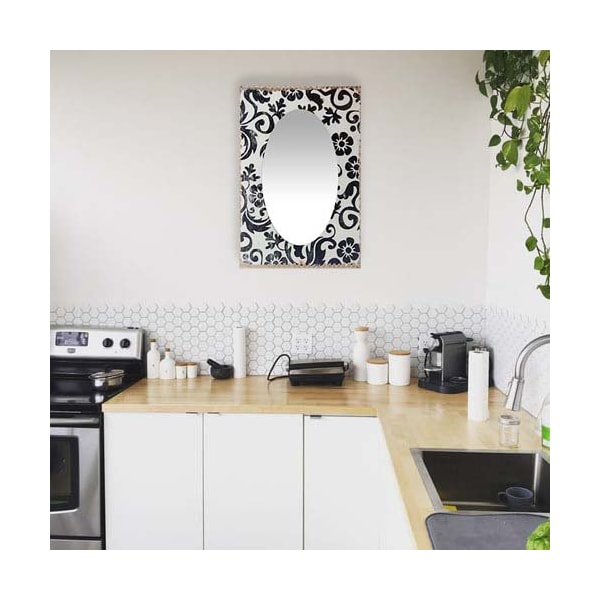 Infinity Instruments French Country Floral - H 24" W 16" Antique White Glass Decorative Frame - 15431