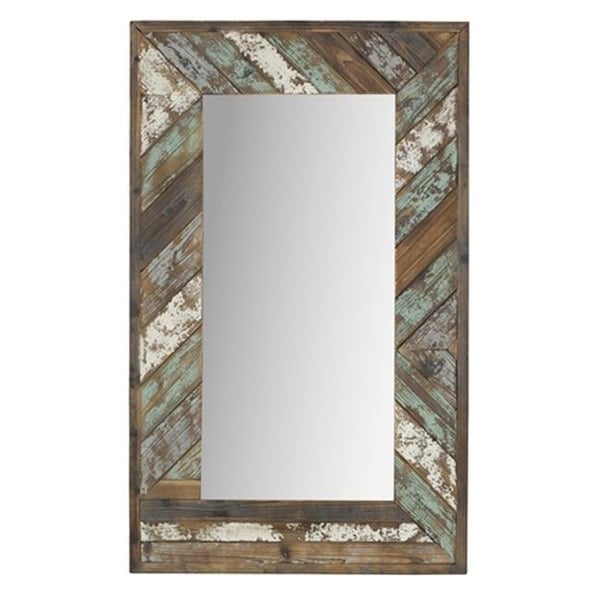 Aspire Home Accents Aspire Home Accents 5445 Brogan Distressed Wood Slat Wall Mirror - Multicolor - 5445