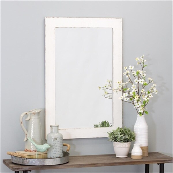 Deluxdesigns Morris Wall Mirror, White - 36 x 24 in. - DE2522557