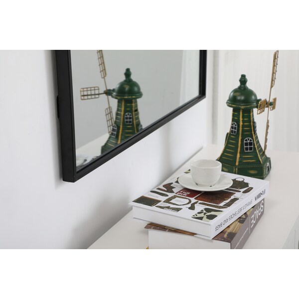 Elegant Decor Metal Frame Rectangle Mirror 30 Inch In Black - MR43036BK