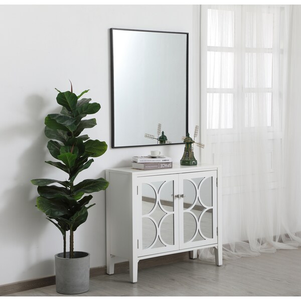 Elegant Decor Metal Frame Rectangle Mirror 30 Inch In Black - MR43036BK