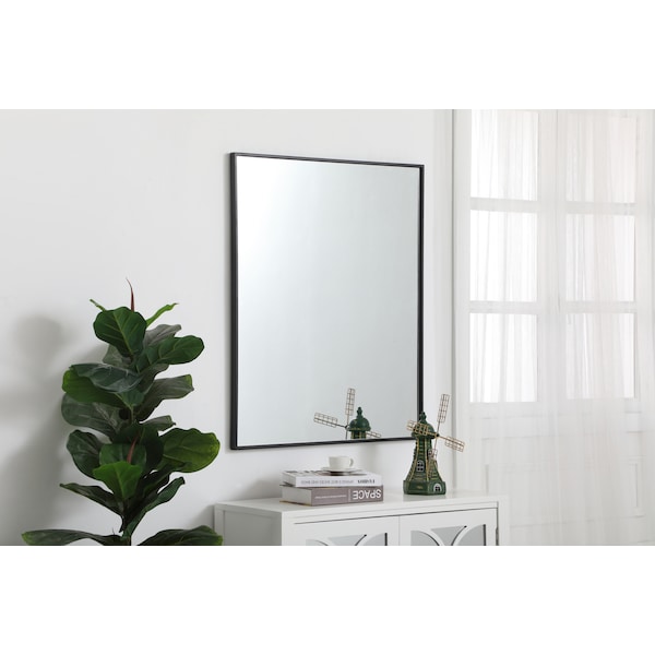 Elegant Decor Metal Frame Rectangle Mirror 30 Inch In Black - MR43036BK